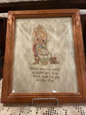 Precious Moments Framed Mother's Day Cross Stitch Art